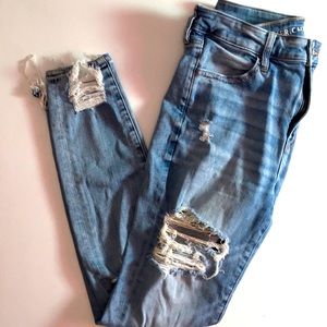 10 AMERICAN EAGLE Women’s Hi-Rise Jegging Distressed Blue Jeans